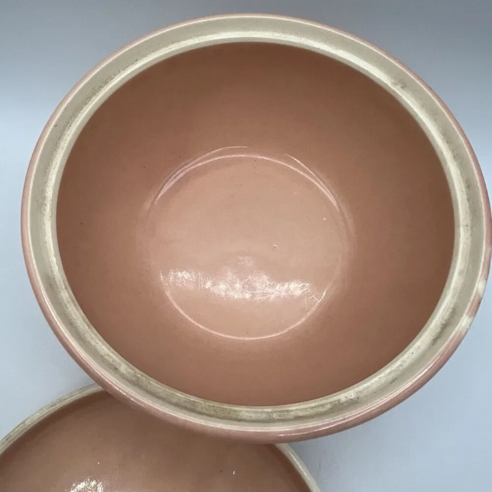 Vintage Hull Pottery Pink Quilted Bakeware Covered Casserole Dish Lid 8